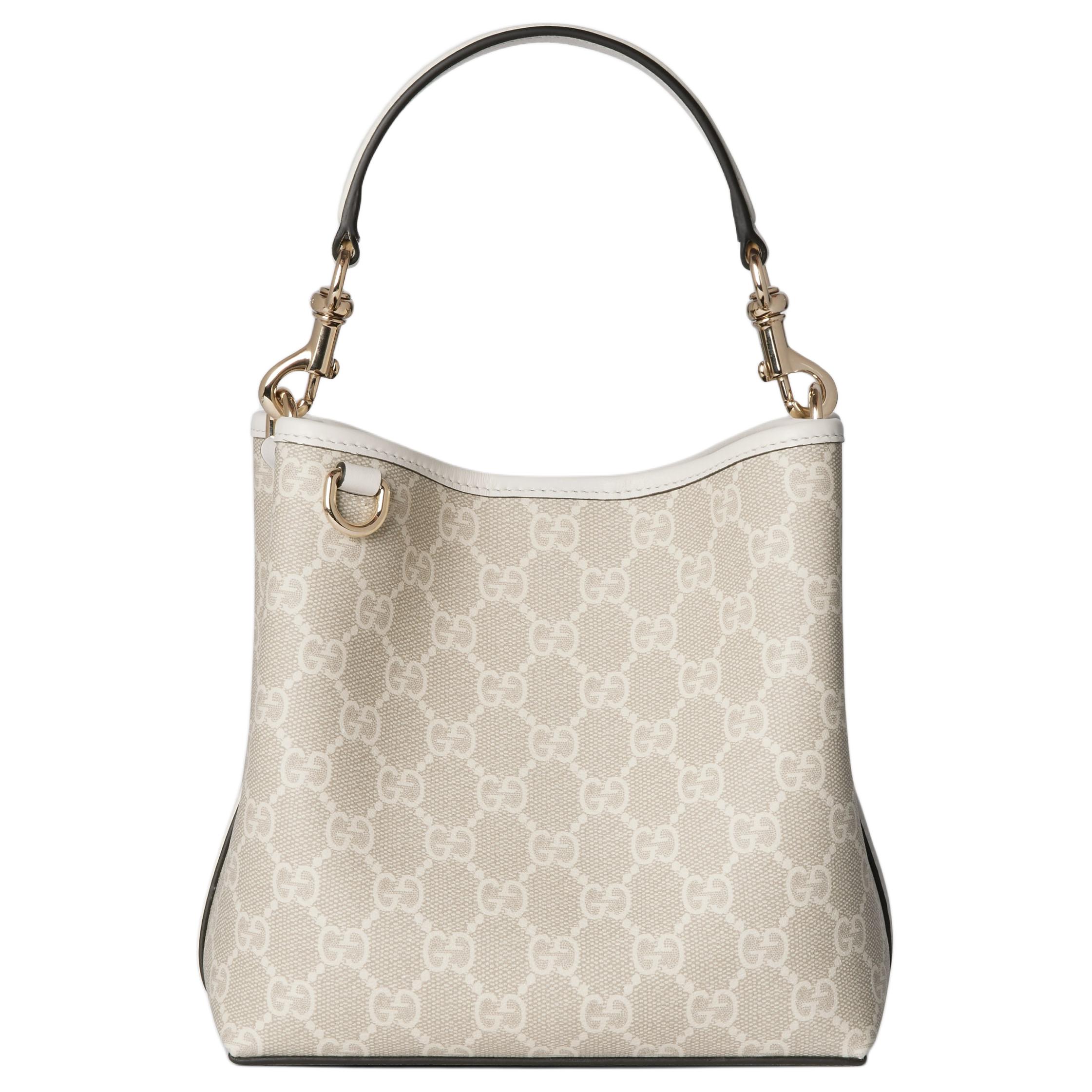 GUCCI Мини-сумка через плечо из текстурированного полотна бежево-белая
GUCCI Мини-сумка через плечо из текстурированного полотна бежево-белая