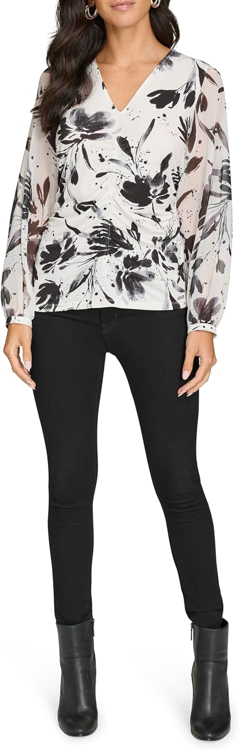 Женский топ Calvin Klein с V-образным вырезом и длинными рукавами, Crm/Blk
Женский топ Calvin Klein с V-образным вырезом и длинными рукавами, Crm/Blk