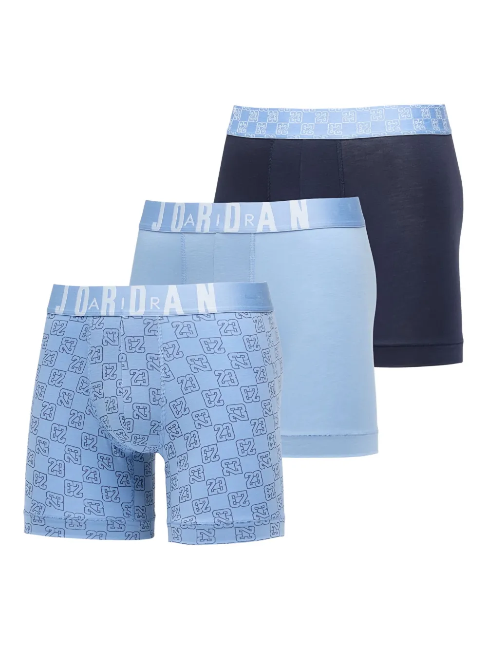 Комплект из трех боксеров с монограммой 23 Jordan, синий
Комплект из трех боксеров с монограммой 23 Jordan, синий