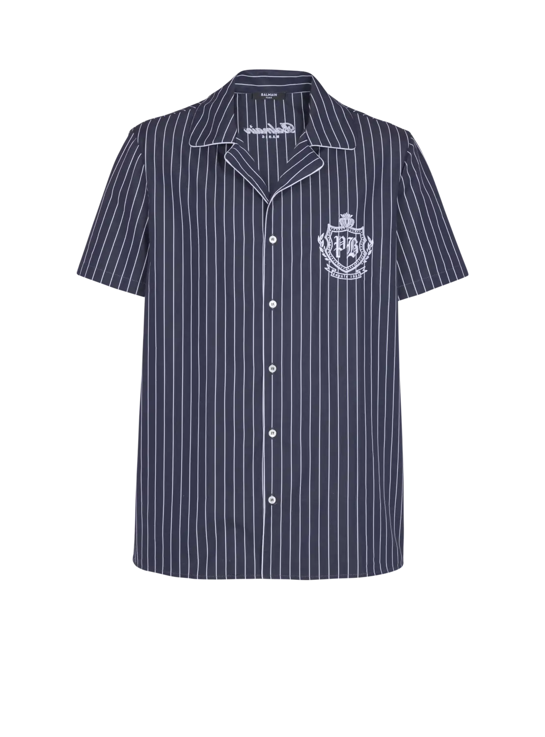 Пижамная рубашка из полосатого поплина Balmain, темно-синий
Пижамная рубашка из полосатого поплина Balmain, темно-синий