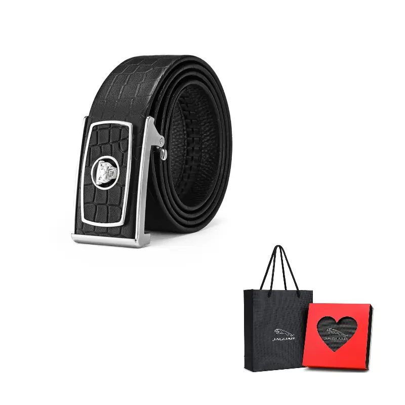 JAGUAR Модный мужской ремень с автоматической пряжкой из натуральной кожи шириной 3,7 см, Black 
JAGUAR Модный мужской ремень с автоматической пряжкой из натуральной кожи шириной 3,7 см, Black