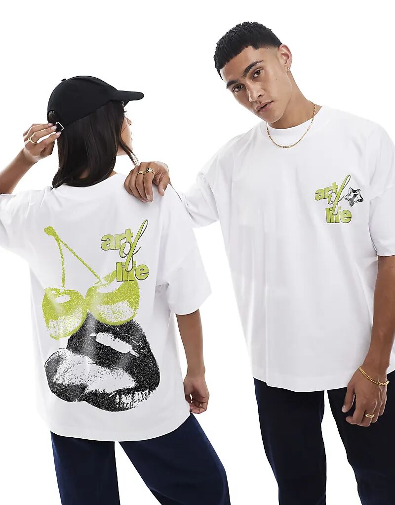 Футболка Aol с принтом вишни спереди и сзади, свободного кроя, белого цвета
Футболка Aol с принтом вишни спереди и сзади, свободного кроя, белого цвета