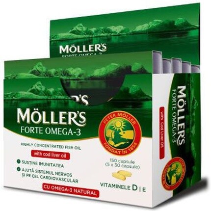 Пищевая добавка Moller's Omega-3 Forte с жирными кислотами Омега-3 150 капсул Mollers
Пищевая добавка Moller's Omega-3 Forte с жирными кислотами Омега-3 150 капсул Mollers