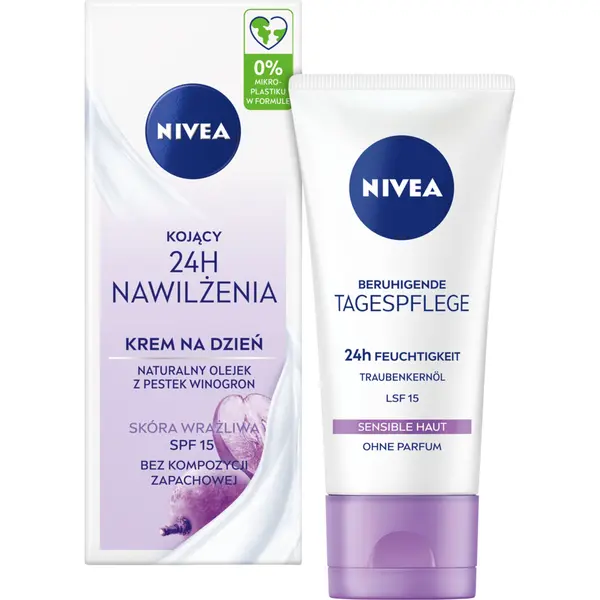 Успокаивающий крем для лица с spf15, 50 мл Nivea 24H nawilżenia
Успокаивающий крем для лица с spf15, 50 мл Nivea 24H nawilżenia