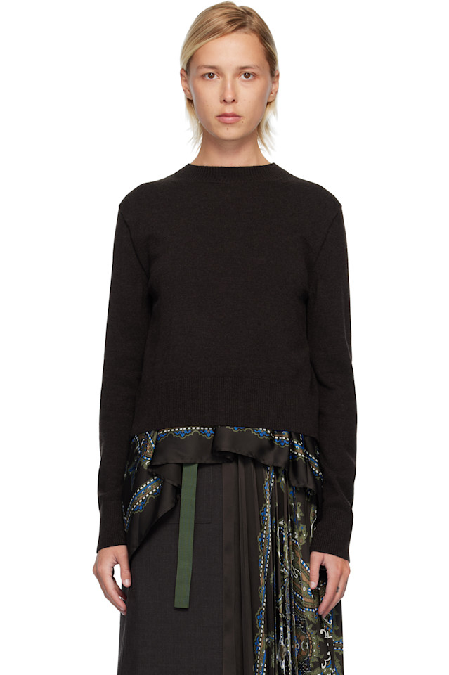 Sacai Свитер из шерсти с коричневым узором «пейсли»
Sacai Свитер из шерсти с коричневым узором «пейсли»