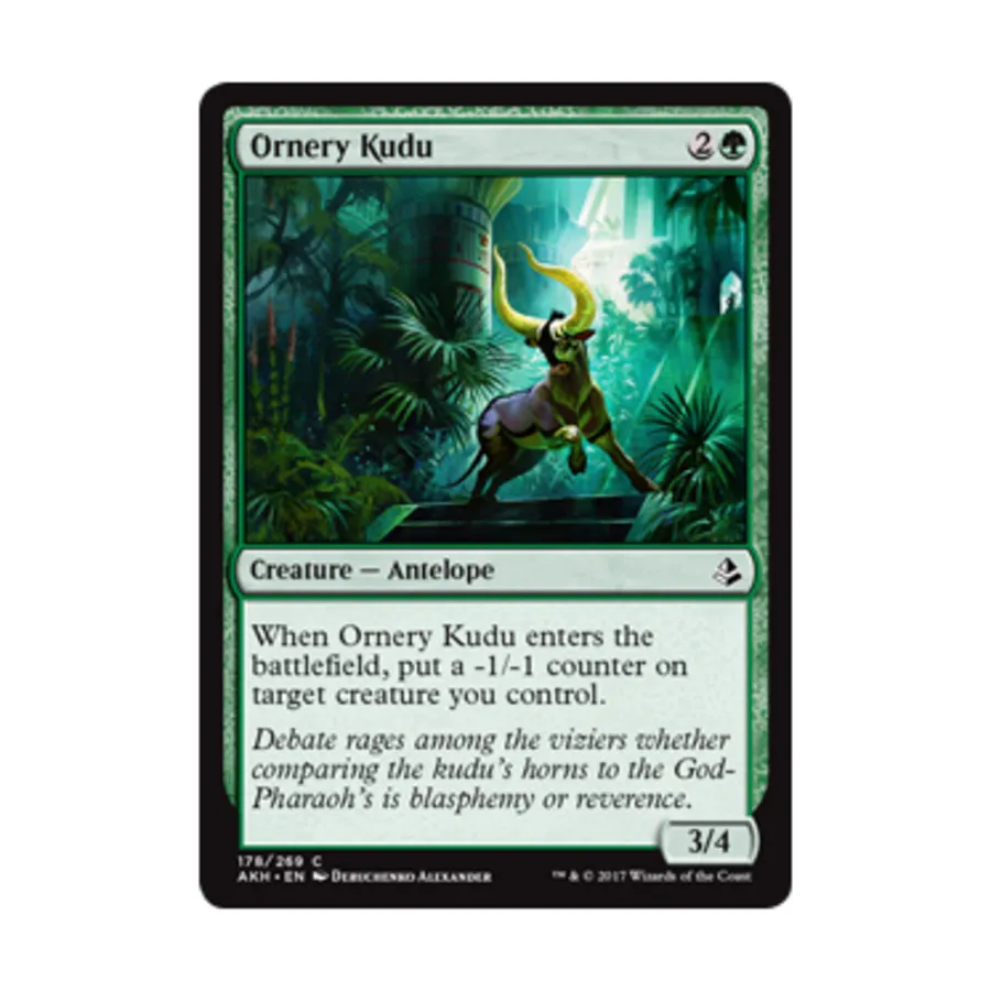 CCG Орнери Куду (К) (Рольга), MTG - Amonkhet
CCG Орнери Куду (К) (Рольга), MTG - Amonkhet