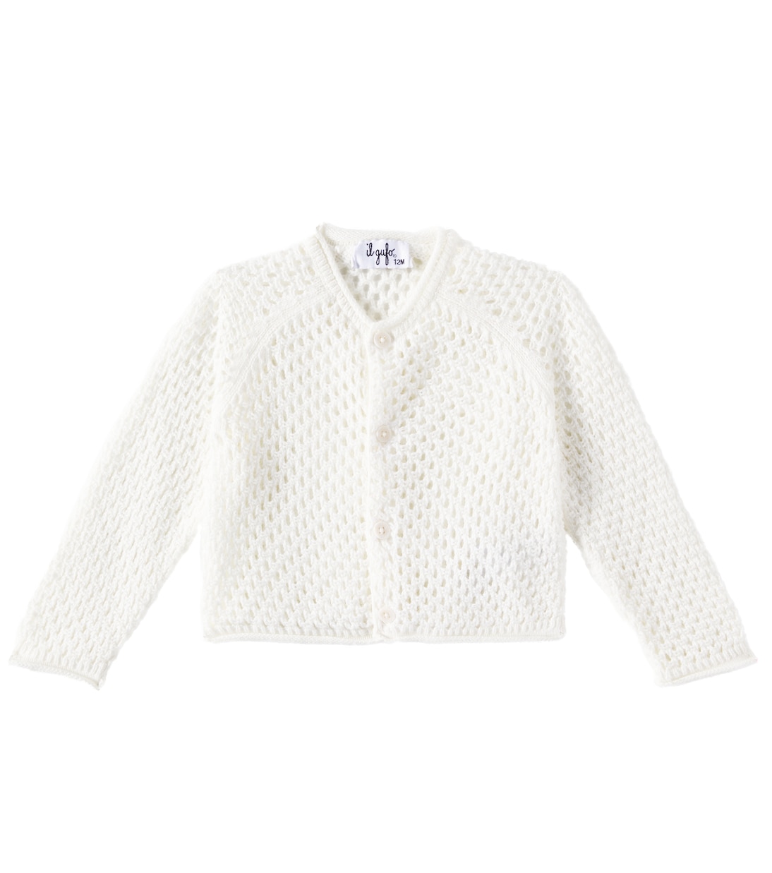 Детский кардиган из хлопка ажурной вязки Il Gufo, Milk
Детский кардиган из хлопка ажурной вязки Il Gufo, Milk
