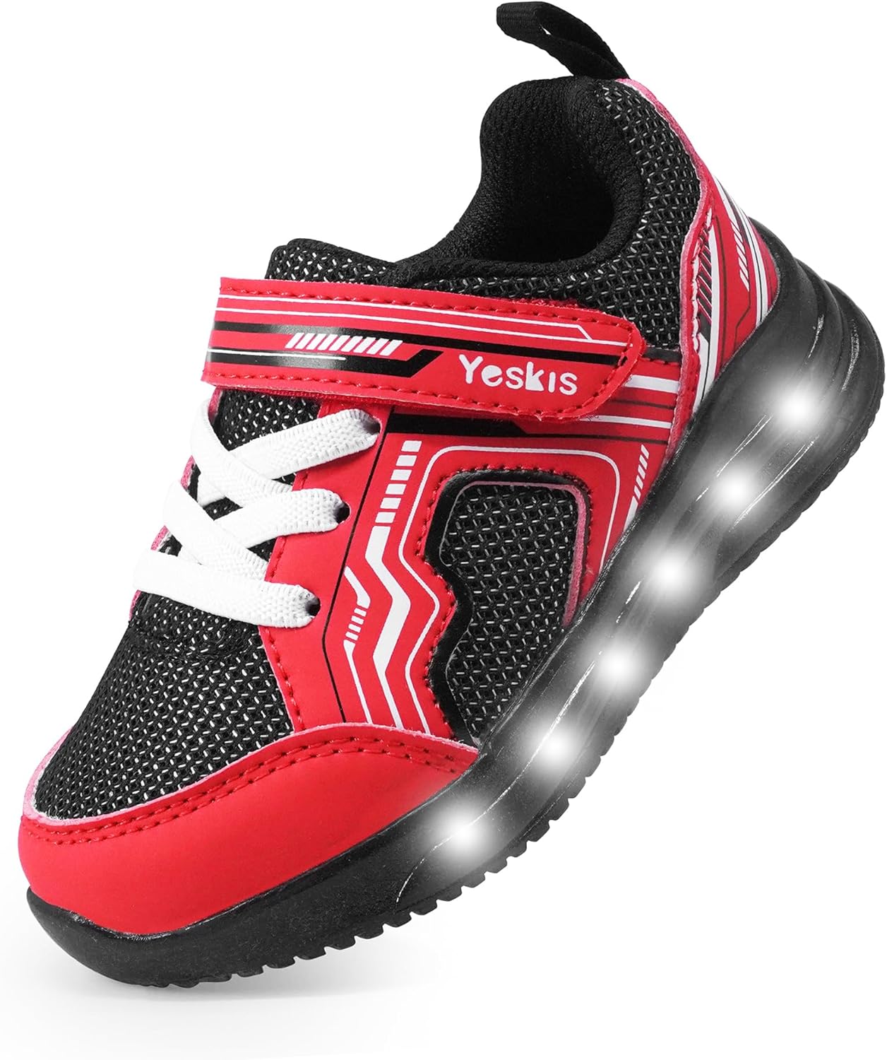 Детские кроссовки YESKIS для мальчиков и девочек со светодиодной подсветкой, легкие, сетчатые, дышащие, очаровательные, для бега, для малышей и маленьких детей, черный/красный
Детские кроссовки YESKIS для мальчиков и девочек со светодиодной подсветкой, легкие, сетчатые, дышащие, очаровательные, для бега, для малышей и маленьких детей, черный/красный