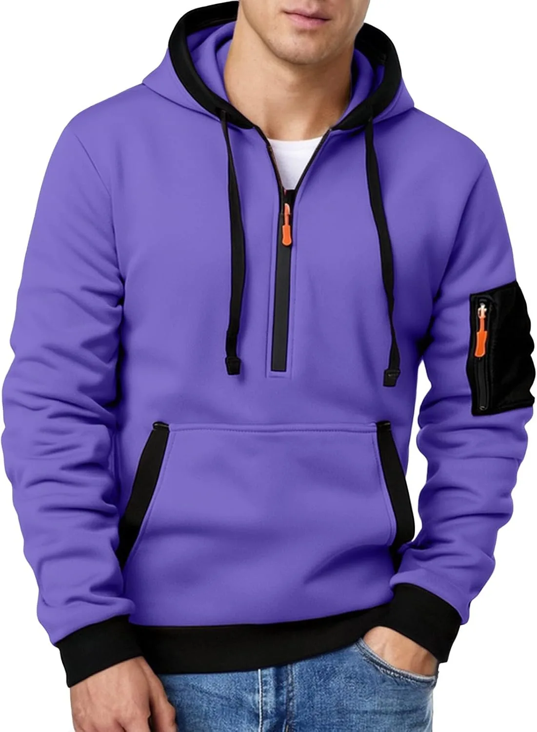 Мужская толстовка с капюшоном и молнией на четверть — оверсайз, тактический стиль, функциональные карманы
Мужская толстовка с капюшоном и молнией на четверть — оверсайз, тактический стиль, функциональные карманы