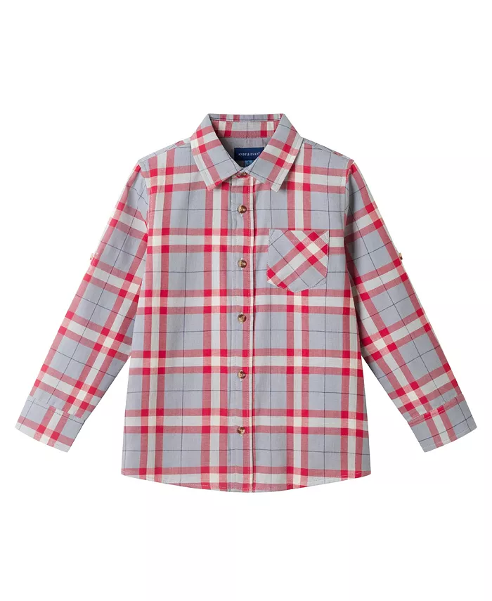 Рубашка фланелевая серо-красная в клетку на пуговицах для мальчиков/детей Andy & Evan, красный
Рубашка фланелевая серо-красная в клетку на пуговицах для мальчиков/детей Andy & Evan, красный