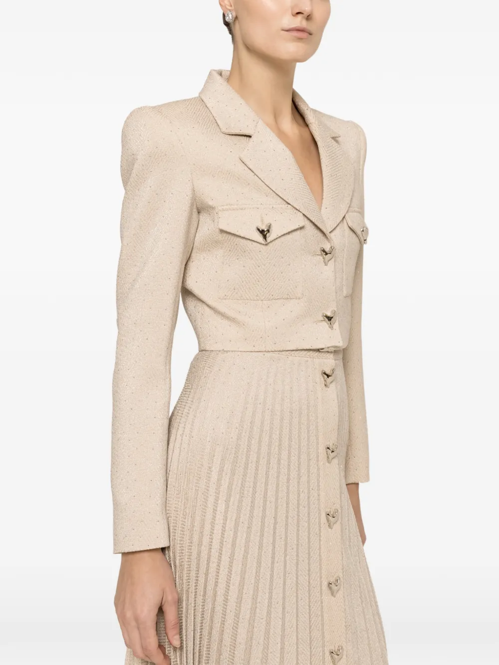 Укороченный пиджак, украшенный стразами Nissa, нейтральный
Укороченный пиджак, украшенный стразами Nissa, нейтральный