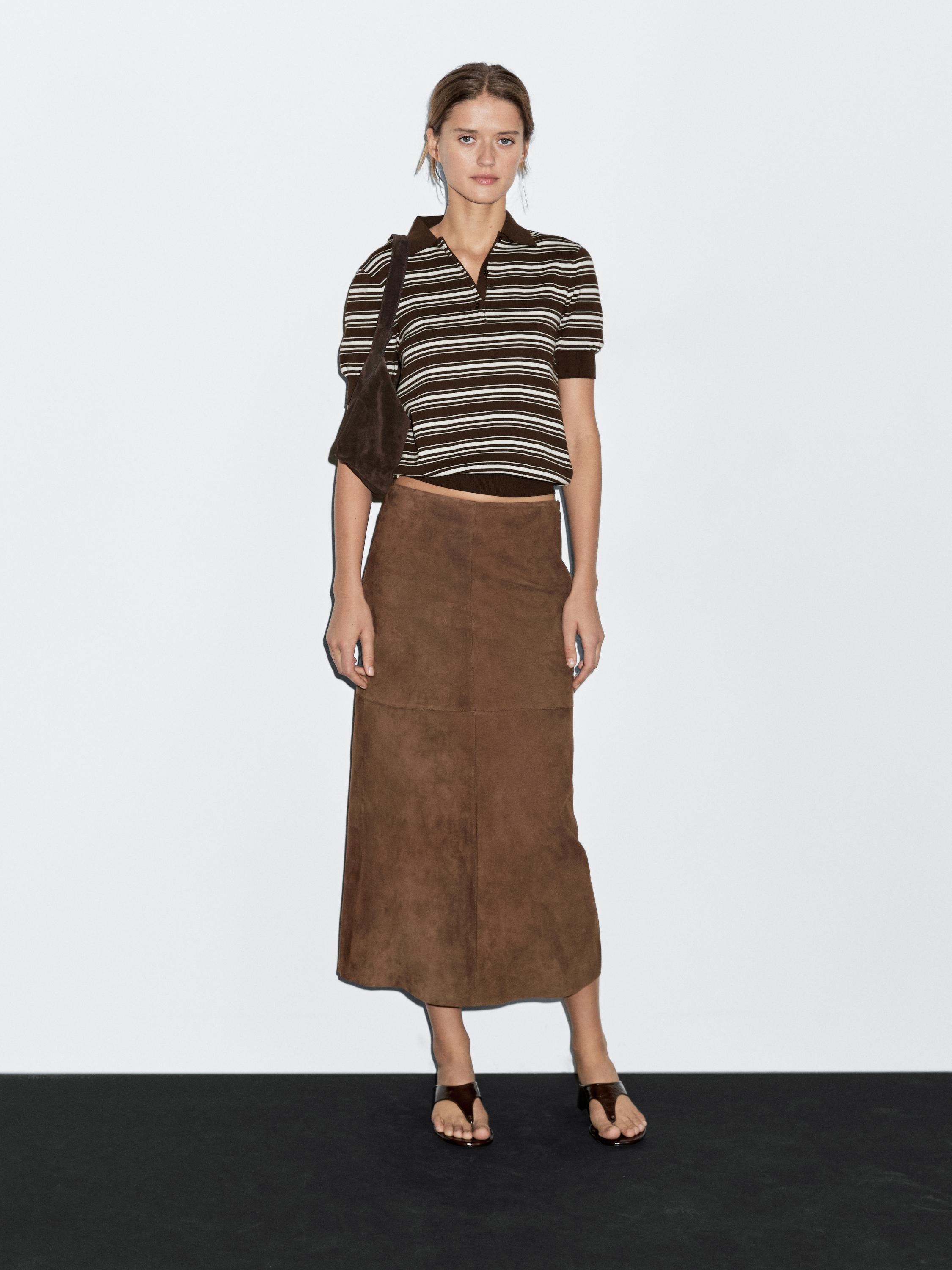 Рубашка-Поло из 100% хлопка с полосатыми деталями Massimo Dutti, коричневый
Рубашка-Поло из 100% хлопка с полосатыми деталями Massimo Dutti, коричневый