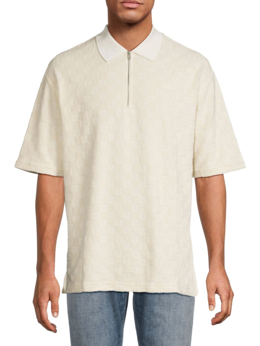 Поло с монограммой на молнии Ambush, белый
Поло с монограммой на молнии Ambush, белый