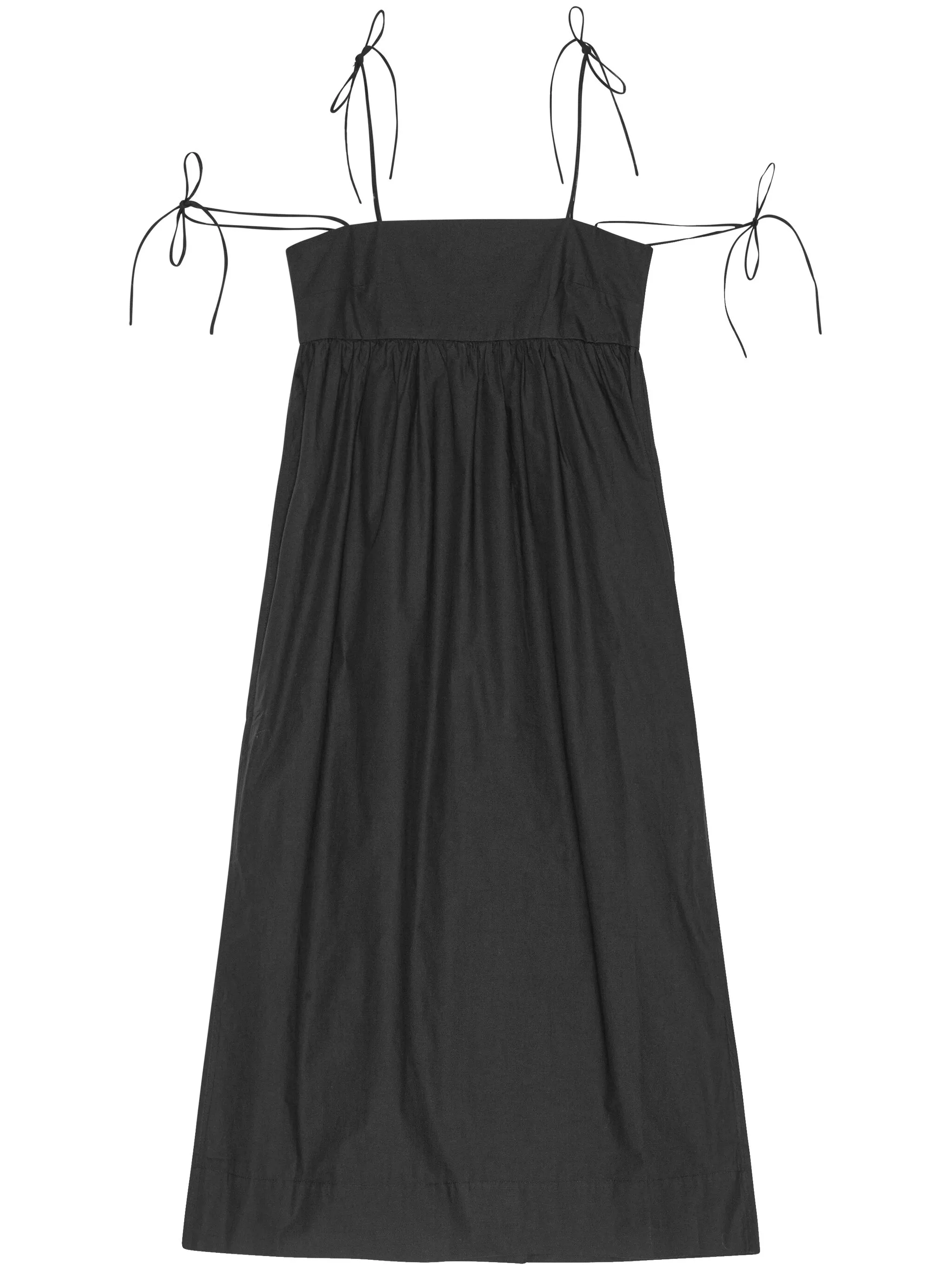 Поплиновое платье миди Ganni, черный
Поплиновое платье миди Ganni, черный