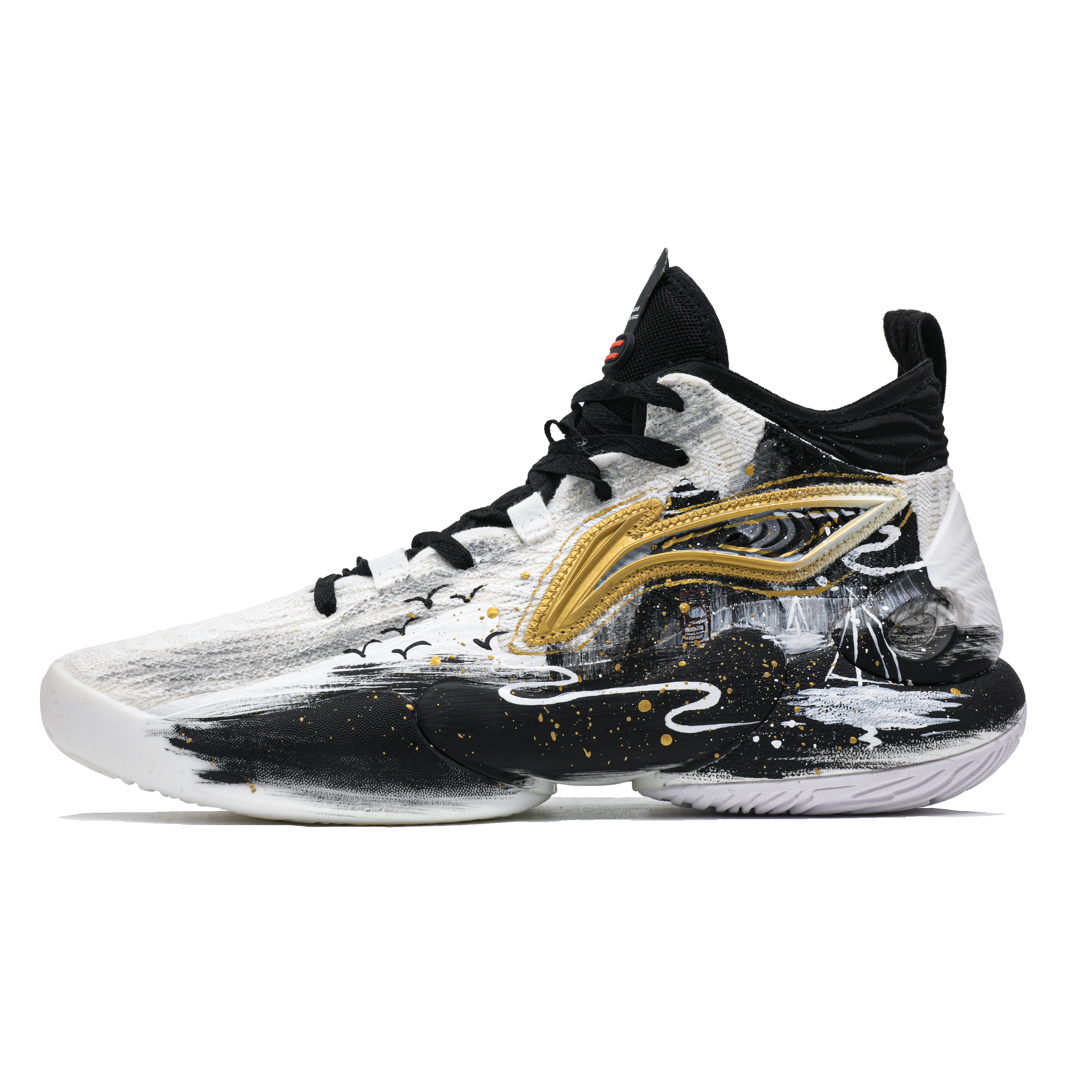 LINING Баскетбольные кроссовки YuShuai 18 с амортизацией, противоскользящие, с высоким верхом, мужские, черно-золотые, белые
LINING Баскетбольные кроссовки YuShuai 18 с амортизацией, противоскользящие, с высоким верхом, мужские, черно-золотые, белые