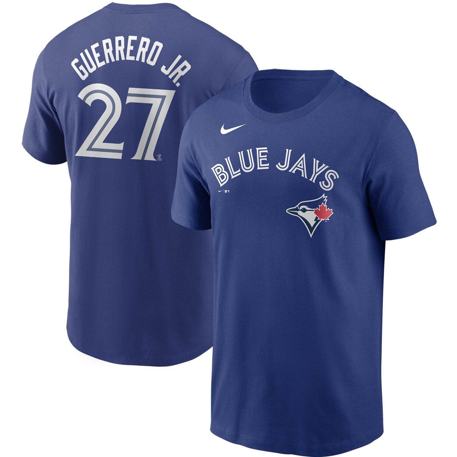 Мужская футболка с именем и номером Владимира Герреро-младшего Royal Toronto Blue Jays Nike
Мужская футболка с именем и номером Владимира Герреро-младшего Royal Toronto Blue Jays Nike