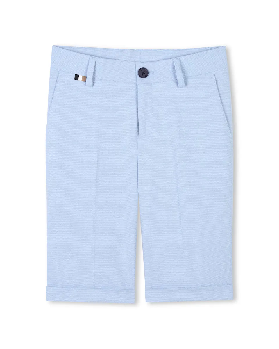 Простые шорты-бермуды для мальчика со шлевками на талии BOSS Kidswear, светло-голубой
Простые шорты-бермуды для мальчика со шлевками на талии BOSS Kidswear, светло-голубой