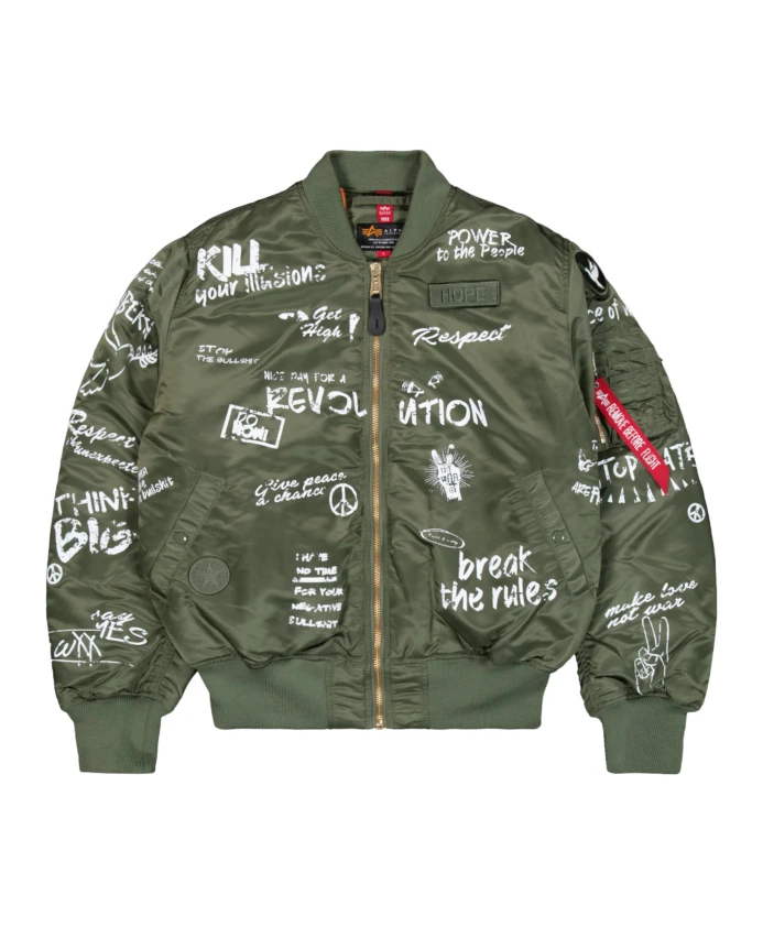 Куртка-Бомбер в военном стиле с оригинальным рисунком. Alpha Industries, зеленый
Куртка-Бомбер в военном стиле с оригинальным рисунком. Alpha Industries, зеленый