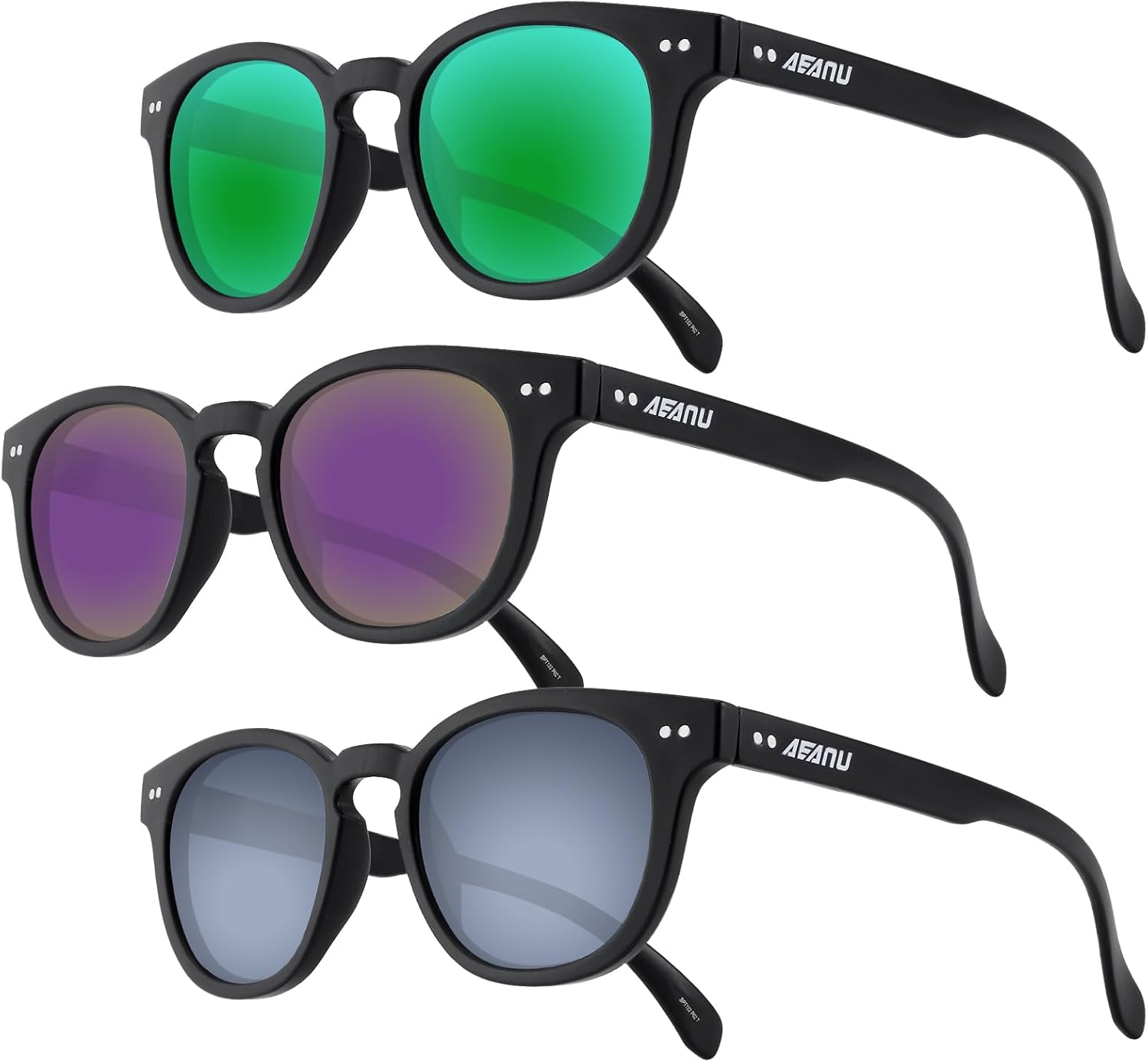 Поляризованные солнцезащитные очки для подростков – линзы UV400 с цветным зеркальным покрытием, матовая круглая оправа, для маленьких лиц – для велоспорта и активного отдыха AEANU, 3pack - Green/Purple/Silver
Поляризованные солнцезащитные очки для подростков – линзы UV400 с цветным зеркальным покрытием, матовая круглая оправа, для маленьких лиц – для велоспорта и активного отдыха AEANU, 3pack - Green/Purple/Silver