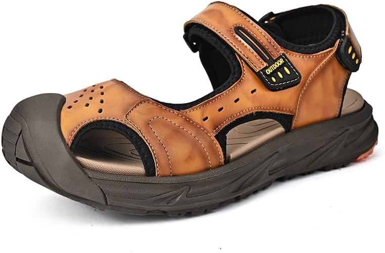 Мужские повседневные сандалии AQIXIDX для походов и вождения, спортивная обувь для ходьбы, с закрытым носком, дышащие, легкие пляжные туфли, коричневый
Мужские повседневные сандалии AQIXIDX для походов и вождения, спортивная обувь для ходьбы, с закрытым носком, дышащие, легкие пляжные туфли, коричневый