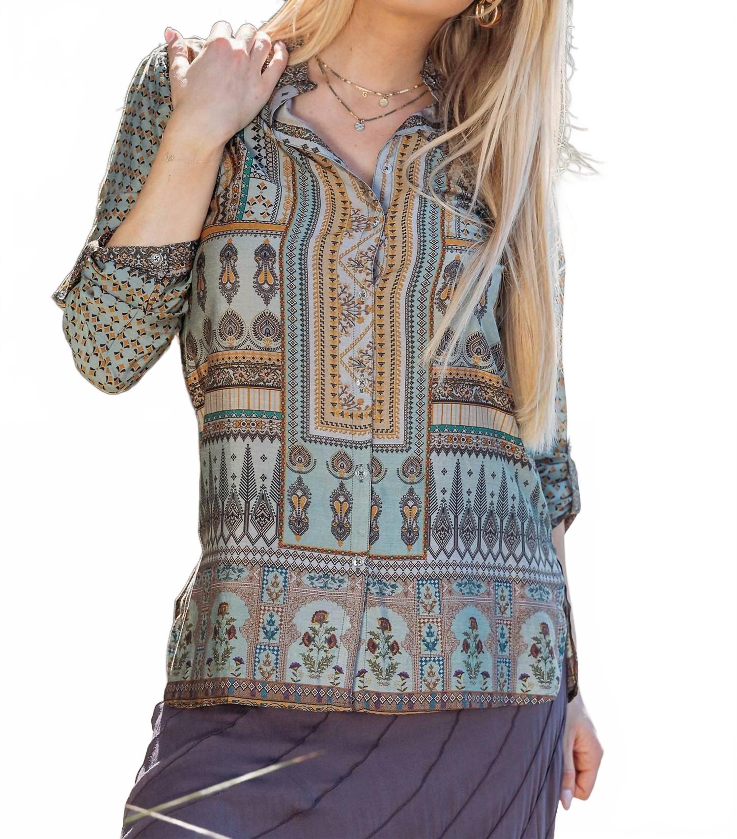 Рубашка из смесового шелка в цвете «Чинция» Cienna, cinzia
Рубашка из смесового шелка в цвете «Чинция» Cienna, cinzia