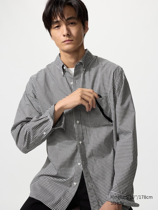 Рубашка regular fit из поплина, button-down (клетка) Uniqlo, 09 black
Рубашка regular fit из поплина, button-down (клетка) Uniqlo, 09 black