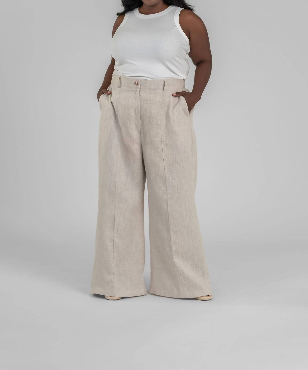 Льняные брюки-клеш плюс размера в цвете таупе Adriana Contreras, Taupe
Льняные брюки-клеш плюс размера в цвете таупе Adriana Contreras, Taupe