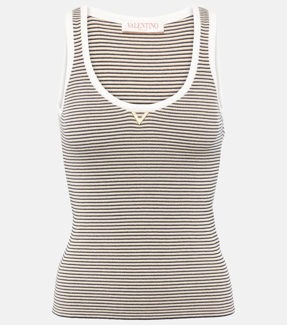 Майка-топ из хлопковой смеси в золотистую полоску Valentino, цвет avorio/navy/oro
Майка-топ из хлопковой смеси в золотистую полоску Valentino, цвет avorio/navy/oro