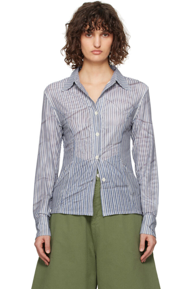 Синяя рубашка с принтом в двойную сетку OPEN YY
Синяя рубашка с принтом в двойную сетку OPEN YY