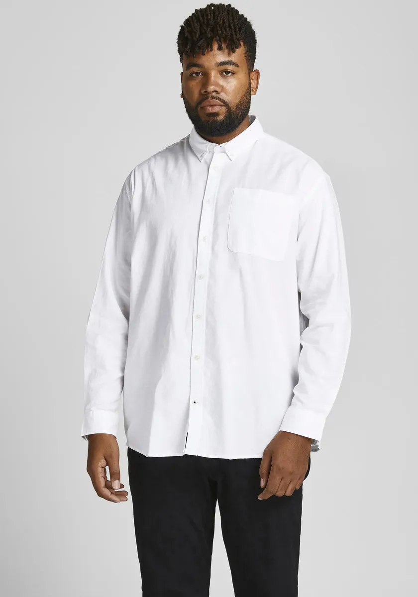 Рубашка с длинными рукавами Jack & Jones PlusSize "OXFORD SHIRT", белый 
Рубашка с длинными рукавами Jack & Jones PlusSize "OXFORD SHIRT", белый
