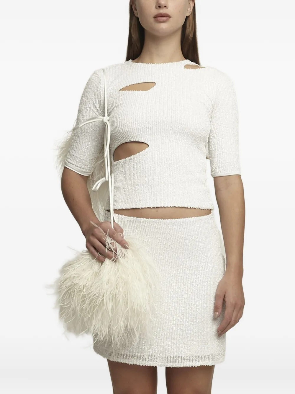 Топ с вырезами и пайетками Gloria Coelho, белый
Топ с вырезами и пайетками Gloria Coelho, белый