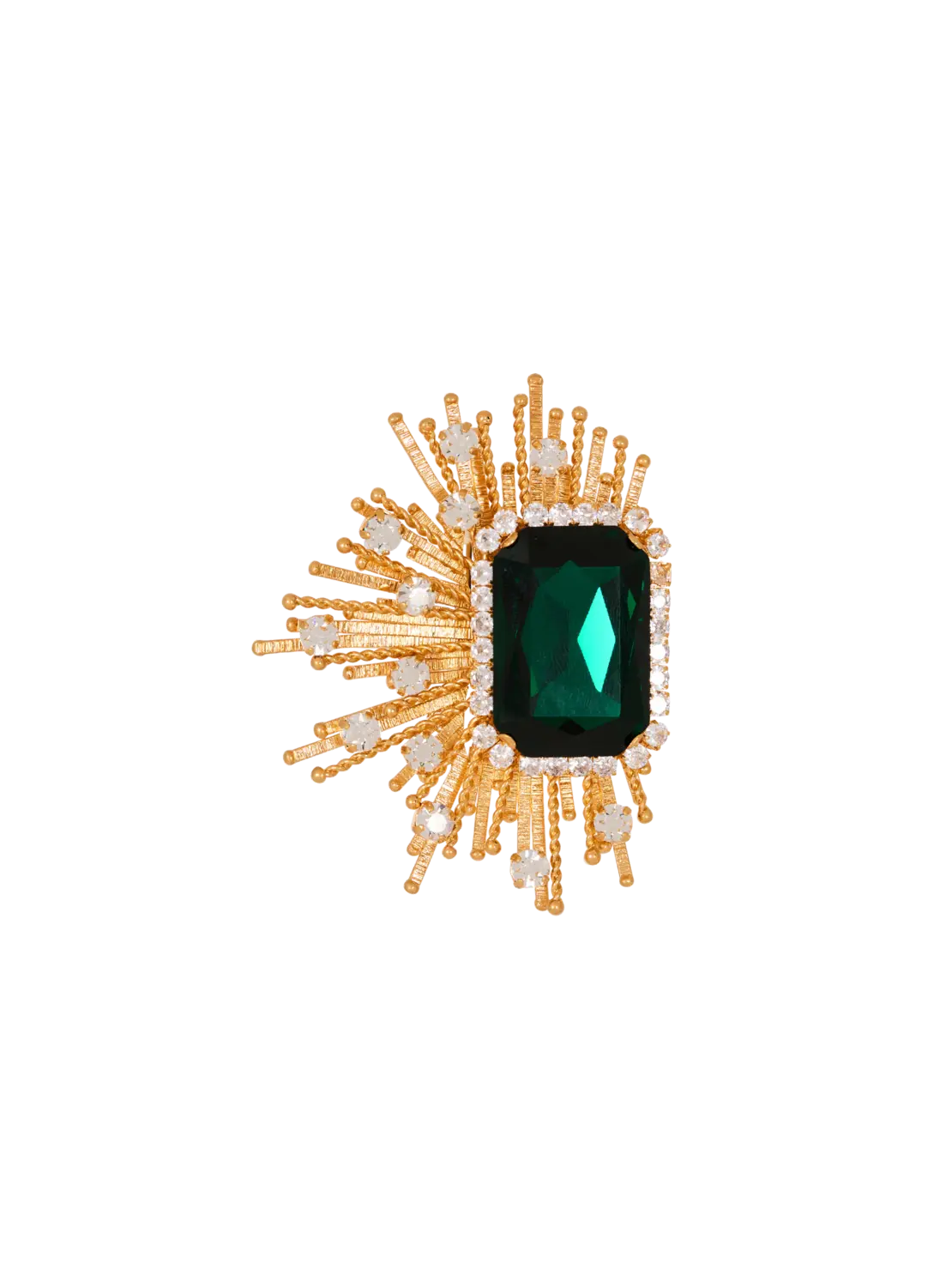 Брошь с драгоценными стразами и кристаллами Balmain, зеленый
Брошь с драгоценными стразами и кристаллами Balmain, зеленый