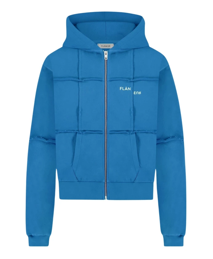 Синяя толстовка на молнии, раскроенная и сшитая. FlãNeur, синий
Синяя толстовка на молнии, раскроенная и сшитая. FlãNeur, синий