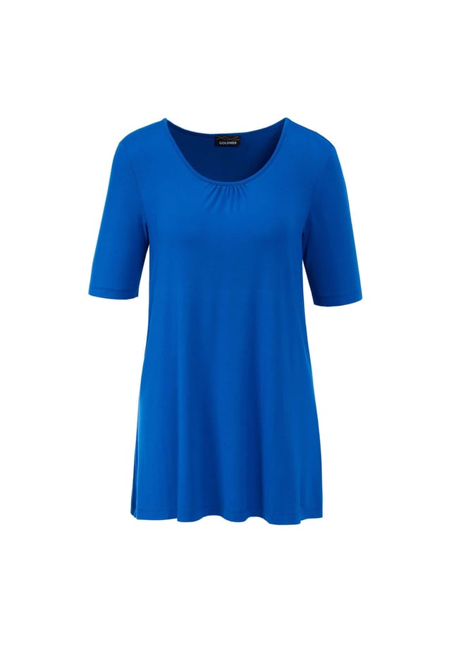 Короткий размер: классическая рубашка с современными воланами. Goldner, синий
Короткий размер: классическая рубашка с современными воланами. Goldner, синий