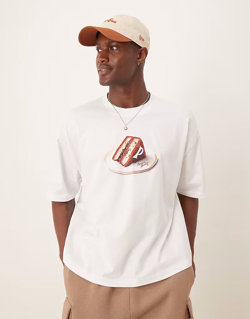 Футболка свободного кроя ASOS DESIGN белого цвета с изображением еды
Футболка свободного кроя ASOS DESIGN белого цвета с изображением еды