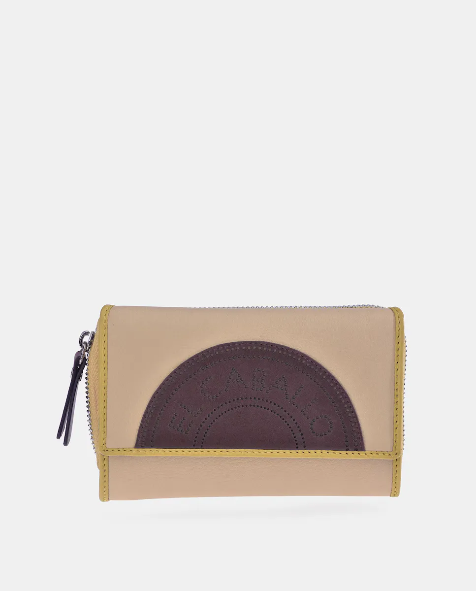 Кошелек женский на молнии из канвы и кожи El Caballo, кремовый
Кошелек женский на молнии из канвы и кожи El Caballo, кремовый