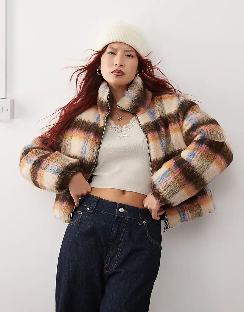 Двусторонняя куртка-стеганая в мохнатую коричневую клетку Monki, Коричневый, Двусторонняя куртка-стеганая в мохнатую коричневую клетку Monki
Двусторонняя куртка-стеганая в мохнатую коричневую клетку Monki, Коричневый, Двусторонняя куртка-стеганая в мохнатую коричневую клетку Monki