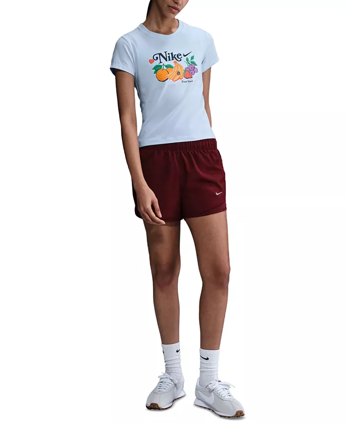 Женская графическая укороченная облегающая футболка с круглым вырезом Nike, синий
Женская графическая укороченная облегающая футболка с круглым вырезом Nike, синий