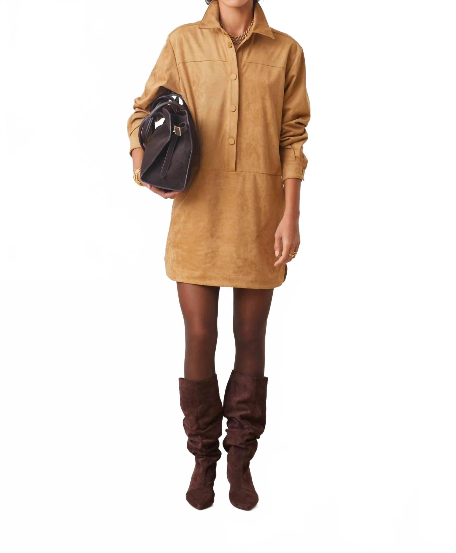 Короткое платье из замши бежевого цвета Suncoo, коричневый
Короткое платье из замши бежевого цвета Suncoo, коричневый