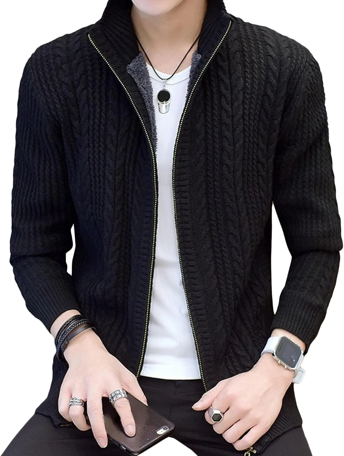 Мужской свитер с воротником стойкой на молнии Maiyifu-GJ
Мужской свитер с воротником стойкой на молнии Maiyifu-GJ