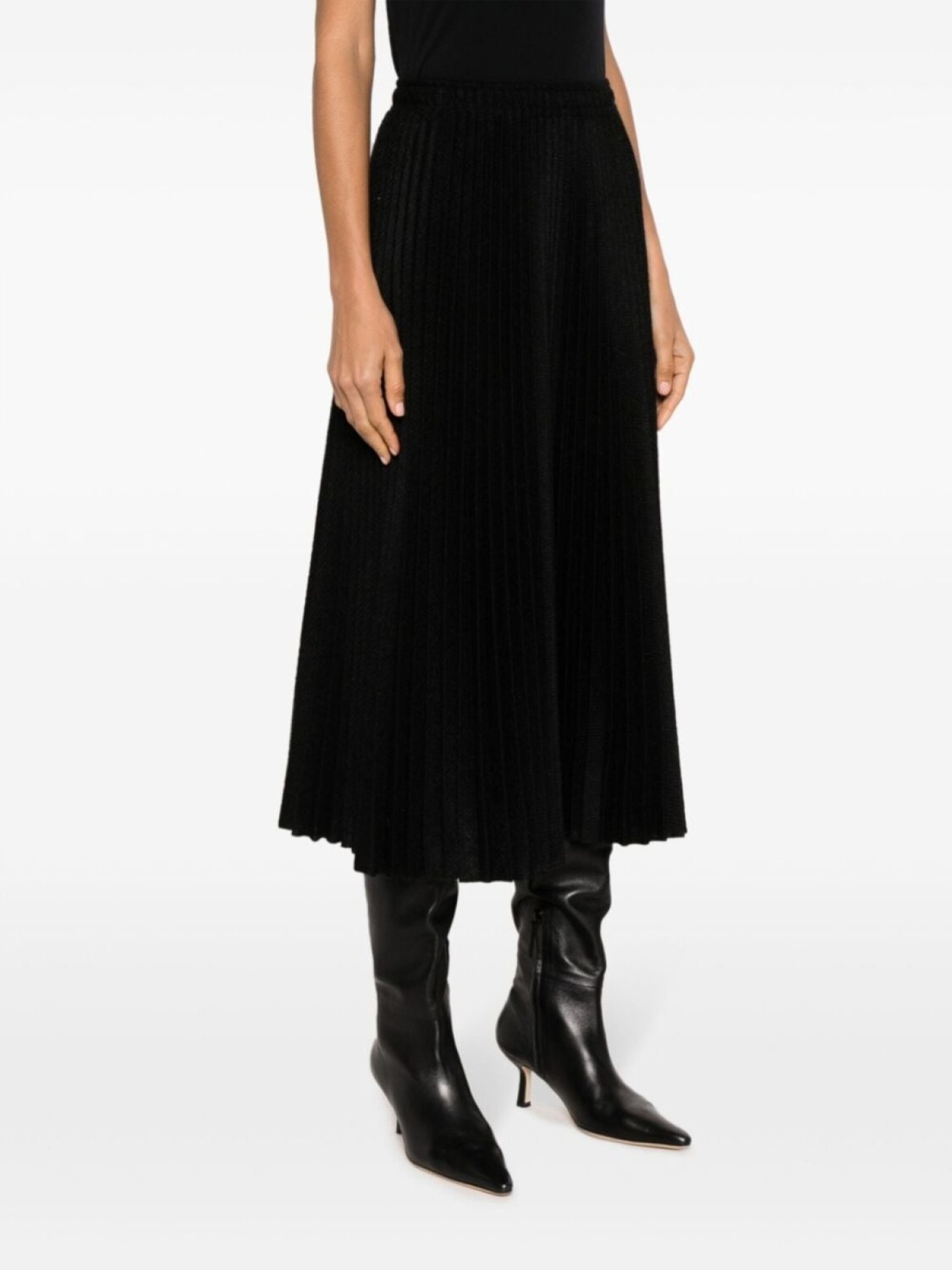 Плиссированная юбка миди с завышенной талией Ermanno Scervino, черный
Плиссированная юбка миди с завышенной талией Ermanno Scervino, черный