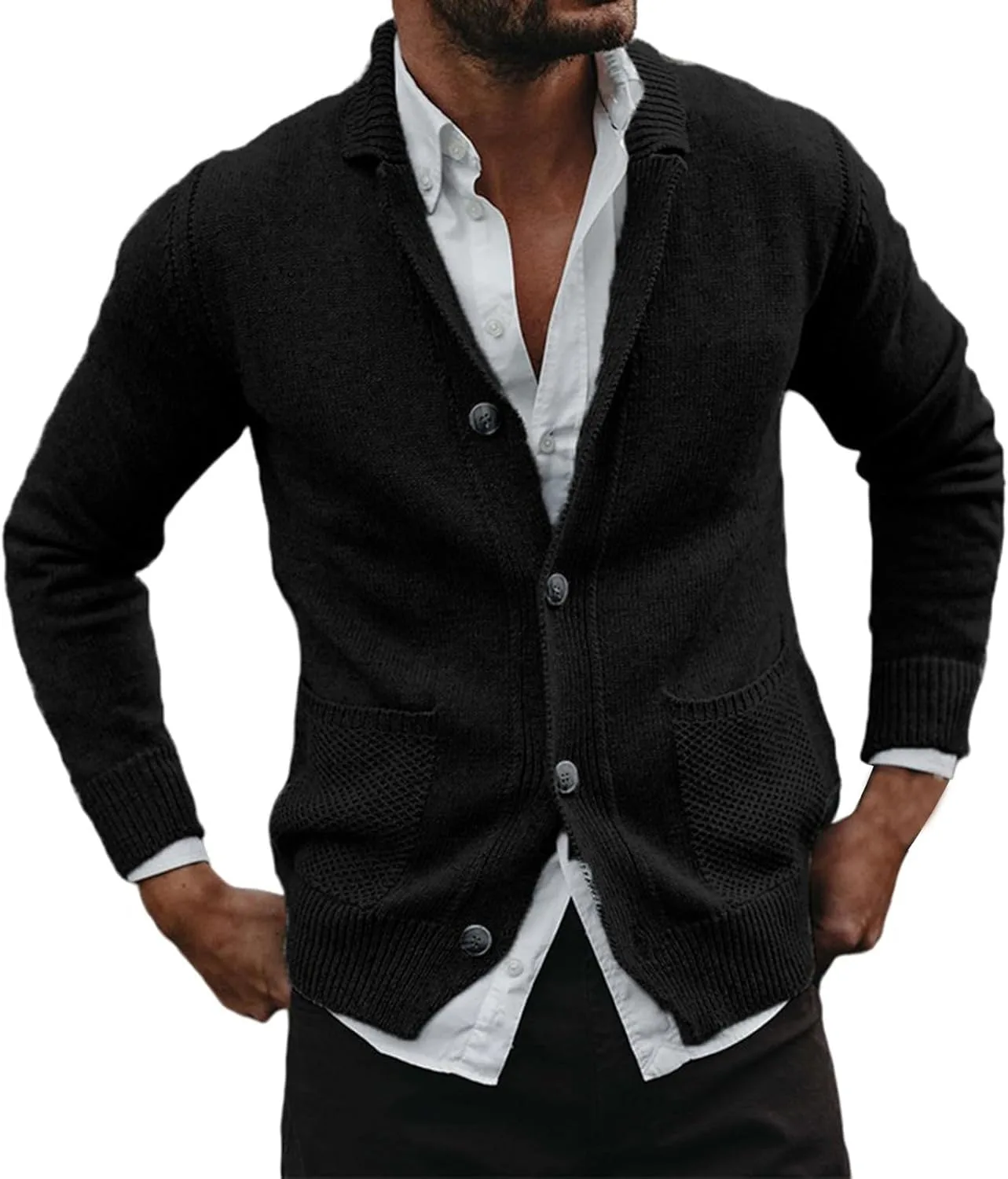 Мужской кардиган с воротником шаль и V-образным вырезом PETCDIM
Мужской кардиган с воротником шаль и V-образным вырезом PETCDIM