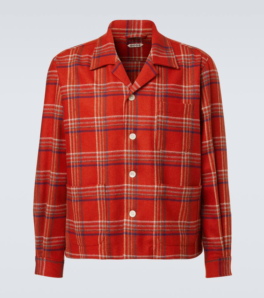 Клетчатая шерстяная фланелевая рубашка-оверсайз Bode, Red Navy
Клетчатая шерстяная фланелевая рубашка-оверсайз Bode, Red Navy