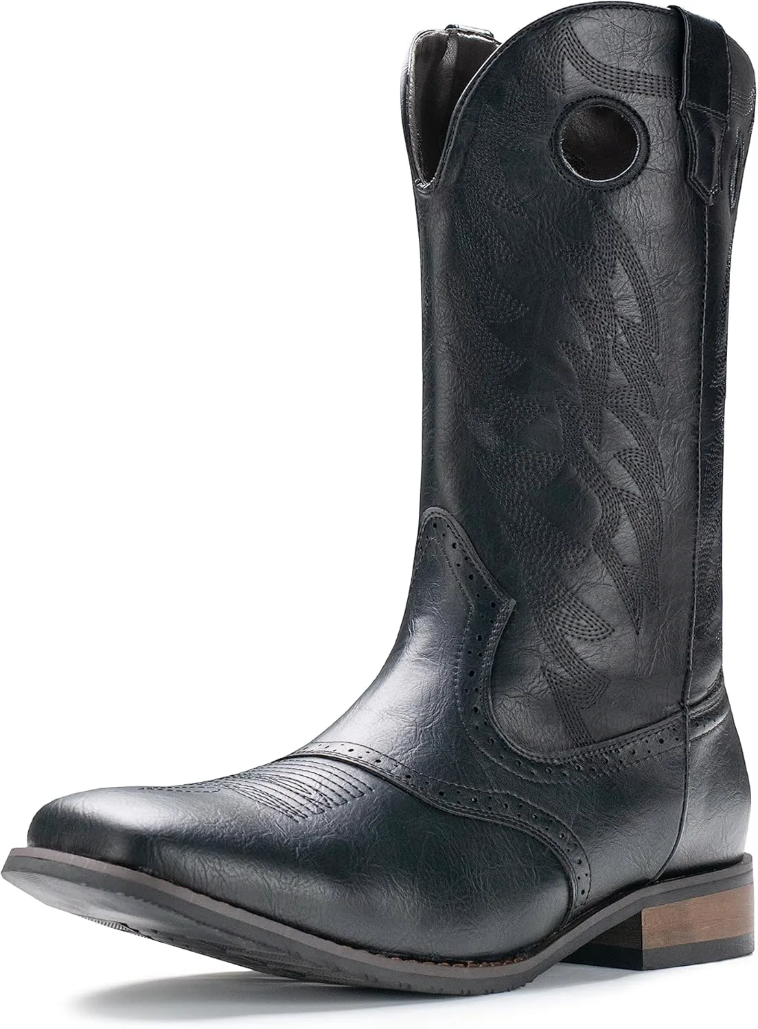 Мужские ковбойские сапоги IUV, западные сапоги с классической вышивкой, квадратный носок, средняя голень, с круглыми отверстиями, черный
Мужские ковбойские сапоги IUV, западные сапоги с классической вышивкой, квадратный носок, средняя голень, с круглыми отверстиями, черный