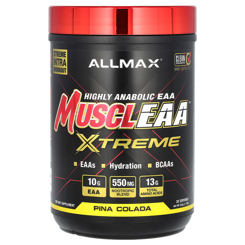 ALLMAX, MUSCLEAA Xtreme, пина-колада, 532 г (1,17 фунта)
ALLMAX, MUSCLEAA Xtreme, пина-колада, 532 г (1,17 фунта)