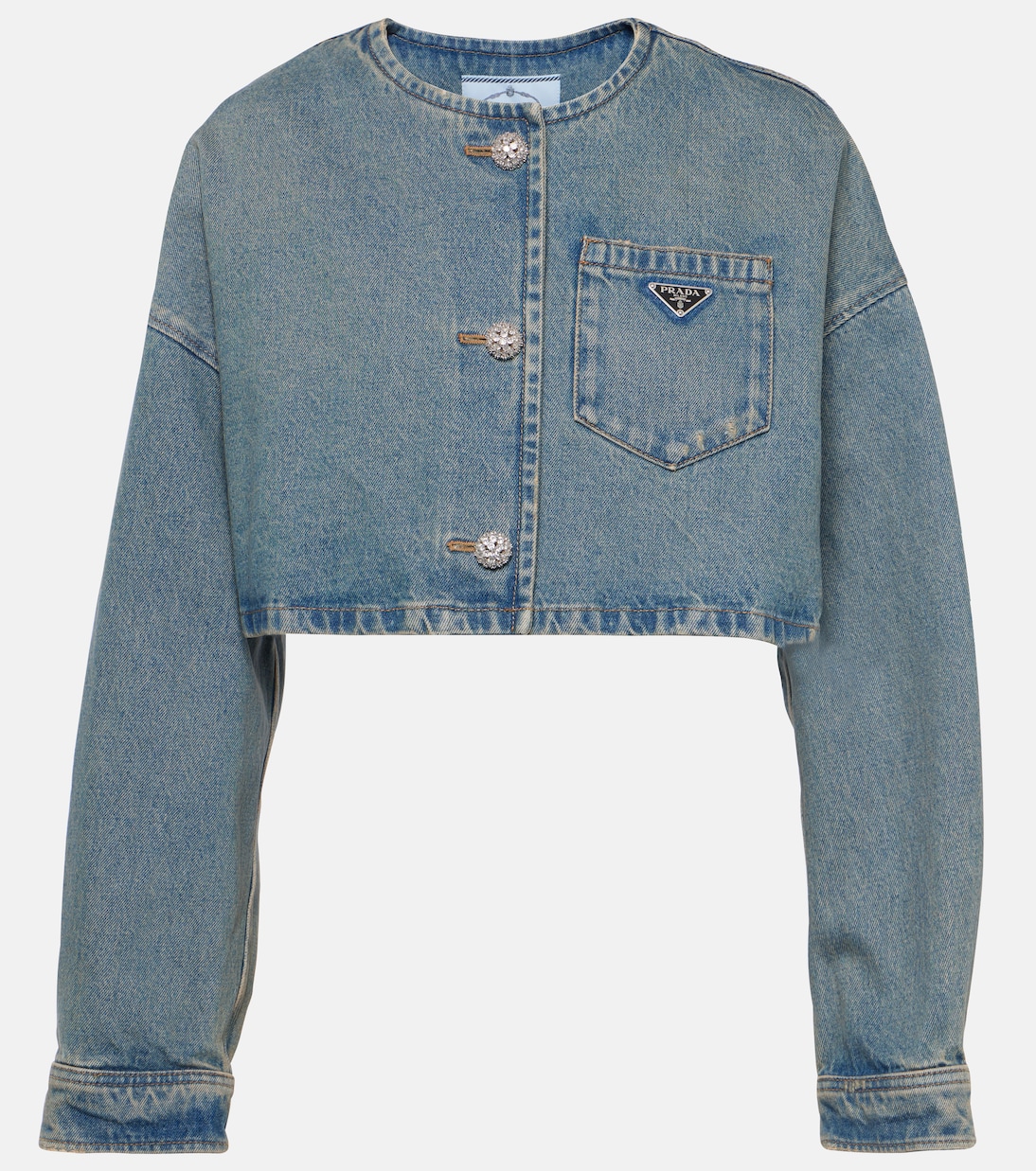 Укороченная джинсовая куртка Prada, Mid Blue
Укороченная джинсовая куртка Prada, Mid Blue