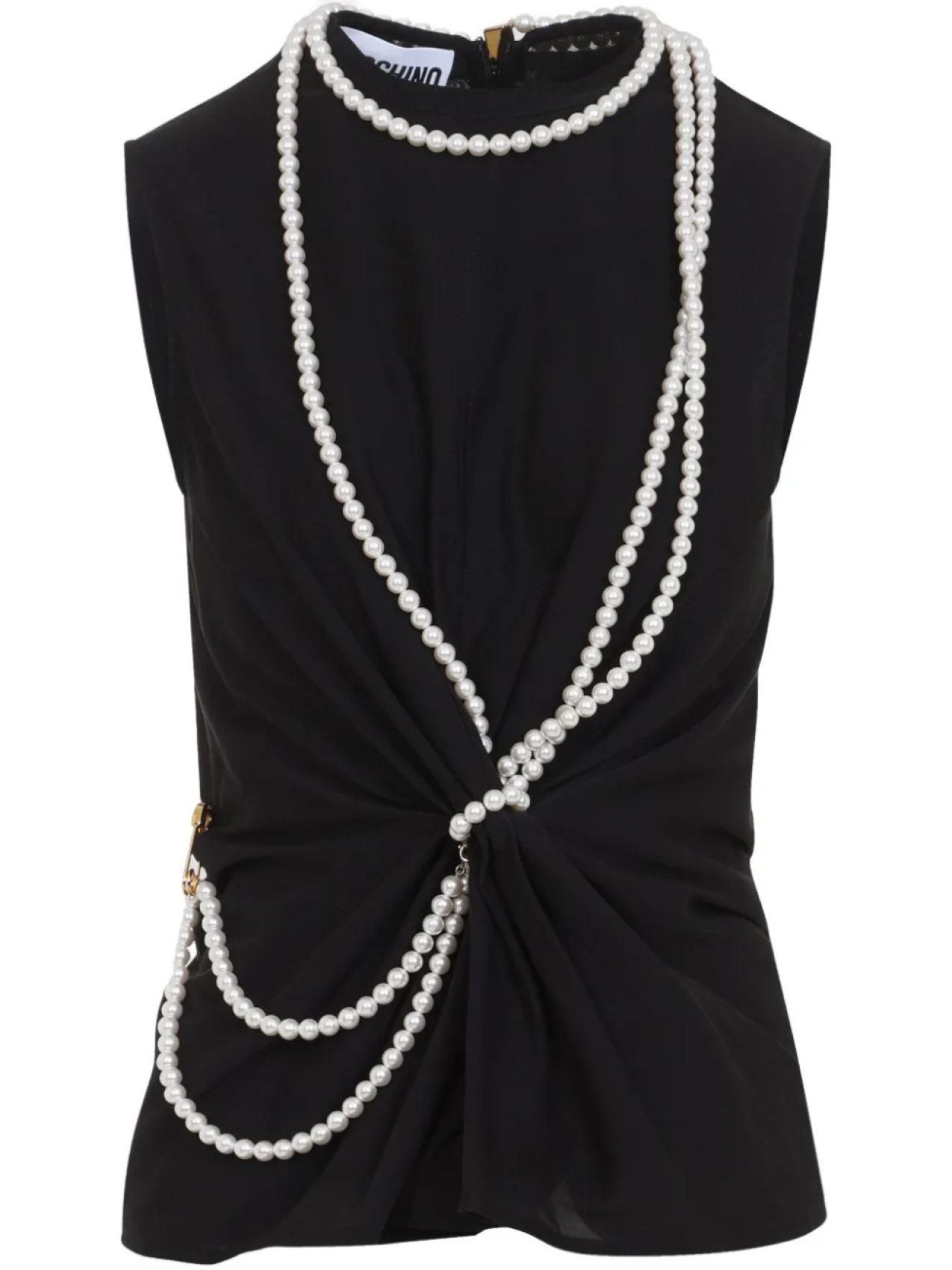 Топ Moschino с жемчужной отделкой, черный
Топ Moschino с жемчужной отделкой, черный