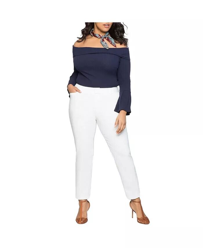 Брюки Kady Fit двойного плетения больших размеров ELOQUII, белый
Брюки Kady Fit двойного плетения больших размеров ELOQUII, белый