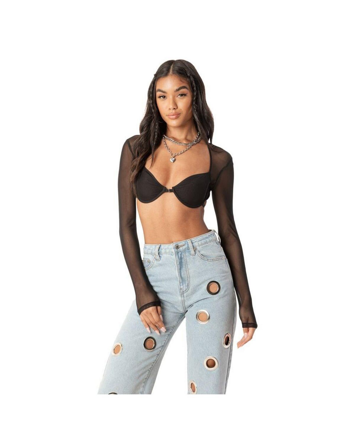 Женский сетчатый топ с чашками Edikted, черный
Женский сетчатый топ с чашками Edikted, черный