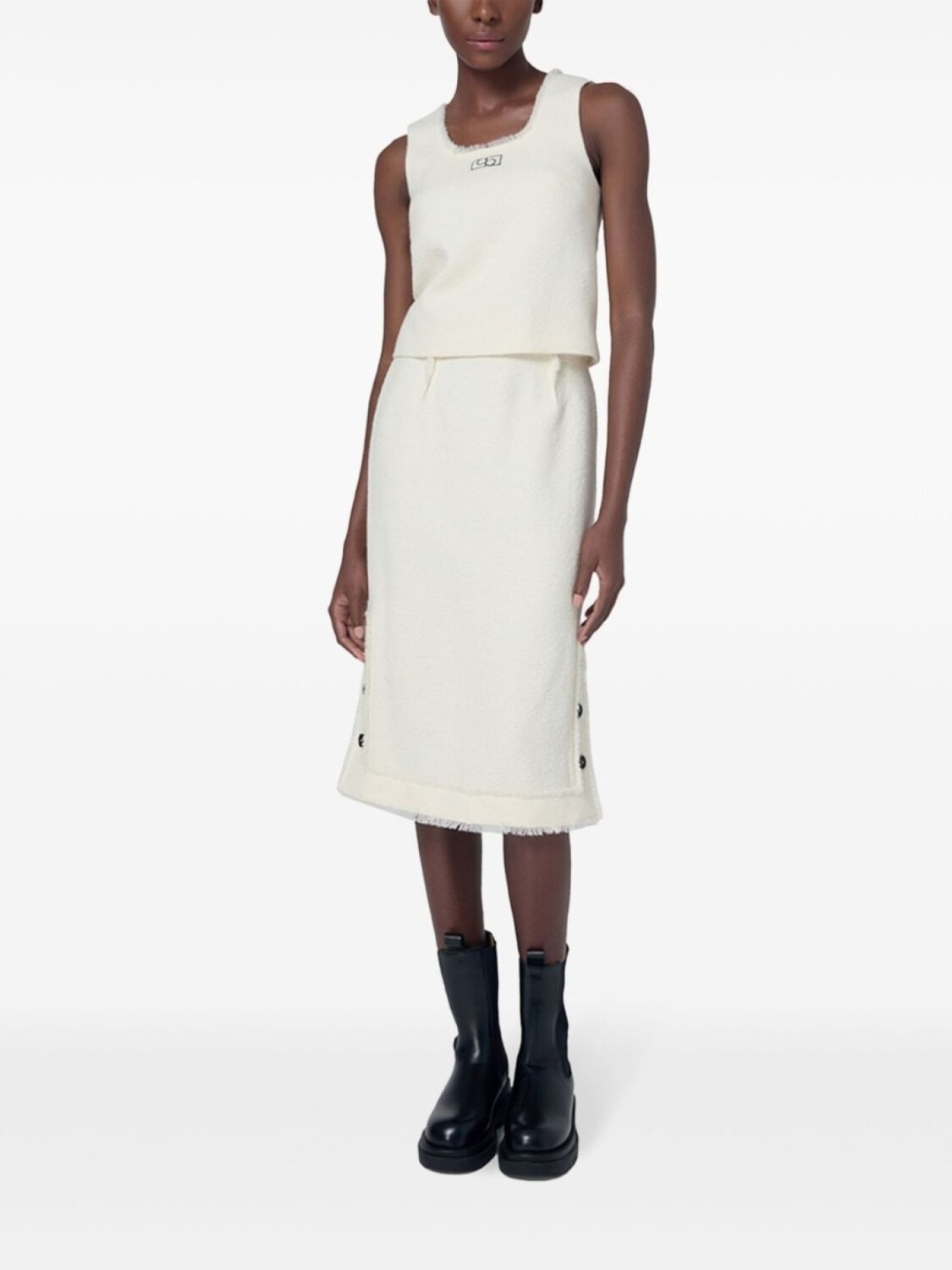 Ports 1961 твидовый топ с вышитым логотипом, белый
Ports 1961 твидовый топ с вышитым логотипом, белый